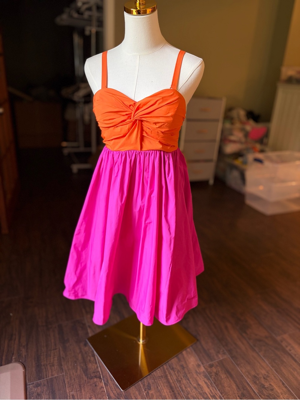 NWT kate spade Orange and Hot Pink Colorblock Dress Size 6 Summer wedding dress